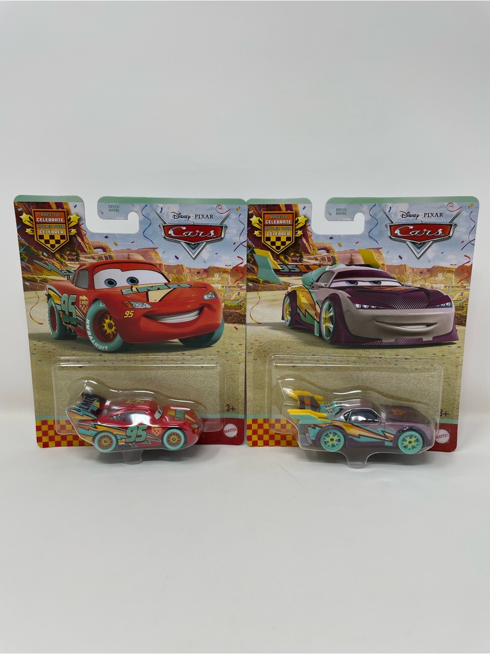 Disney Pixar Cars Race To Celebrate (Boost & McQueen) Sealed Brand New LOT OF 2